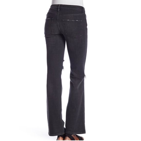 Free People Distressed Flared Leg Jeans Faded Black OB817426 Size 28 X 32 - Picture 2 of 13
